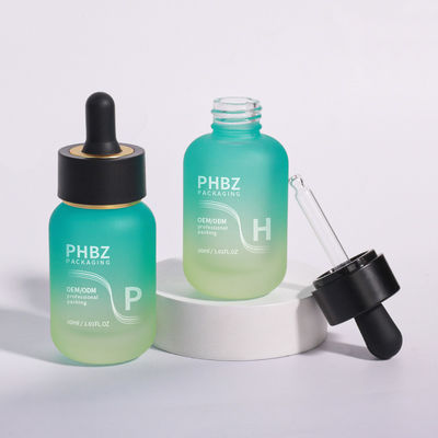 Frasco conta-gotas redondo fosco de vidro de 30ml, projetado para óleos, séruns e embalagens cosméticas