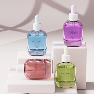 Frasco conta-gotas de soro de vidro de 30ml, frasco de soro de óleo com rotulagem de serigrafia com estampagem a quente, ideal para óleos essenciais e produtos para a pele