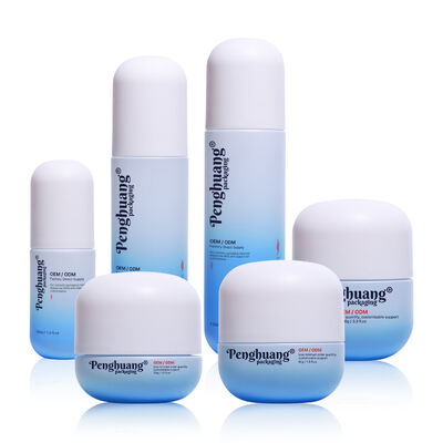 Conjunto de Embalagens Cosméticas de Vidro com Tratamento de Superfície de Serigrafia com Logotipo Personalizado e Personalização de Cor