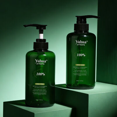 Garrafas de embalagem de plástico personalizáveis para cosméticos, incluindo soro de loção tonificante com forma cilíndrica e fecho de tampa de parafuso