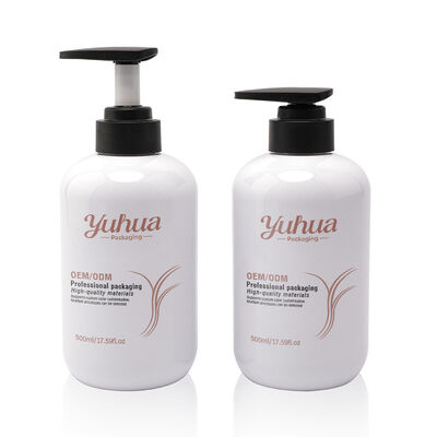 Garrafa cosmética PET redonda de 500 ml feita de material reciclável que apoia iniciativas de embalagem sustentável em cosméticos