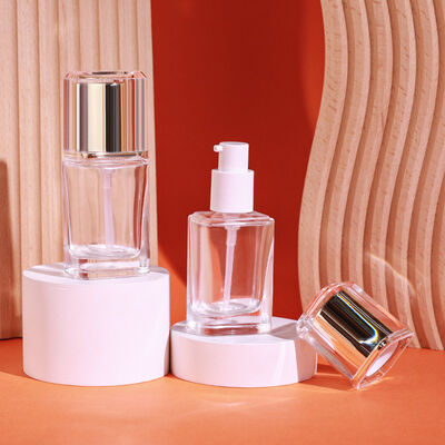 Fundação líquida garrafas de vidro embalagem cosmética com 30ml de capacidade impressão personalizável e resistente a vazamento design durável