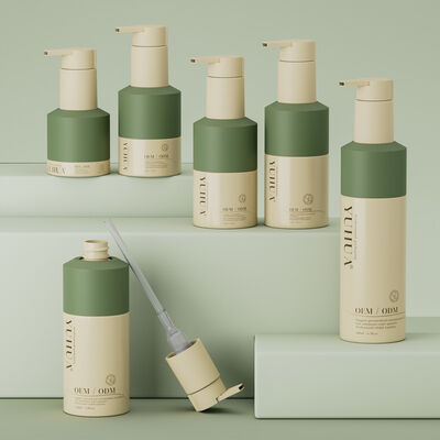 Material de base PE garrafa de loção de plástico com impressão de tela de seda e estampagem a quente ideal para embalagens de produtos de cuidados pessoais