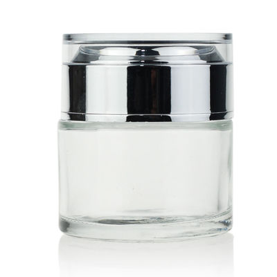 Frasco cosmético cosmético do vidro 50ml do recipiente do creme claro por atacado do preço de fábrica