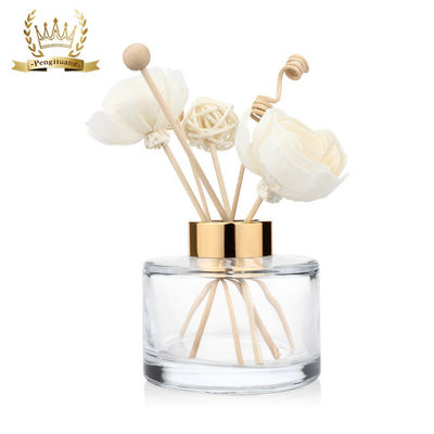 Círculo decorativo da garrafa de vidro do difusor 200ml claro com tampão
