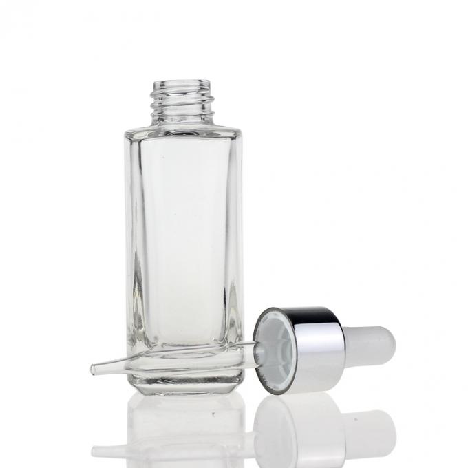 Por atacado as garrafas de vidro claras do soro de 35 ml esquadram garrafas da essência com o bom preço