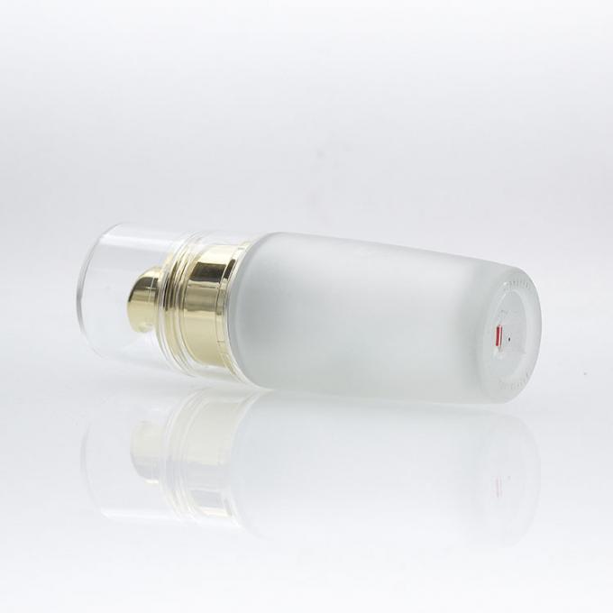 garrafa cosmética da bomba da loção da garrafa de vidro da fundação da bomba e da tampa do ouro 50ml