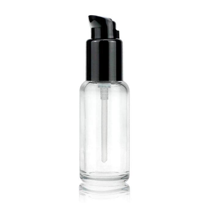 garrafa líquida cosmética da fundação do vidro do círculo de 30 ml, recipiente de vidro perfeito para mulheres