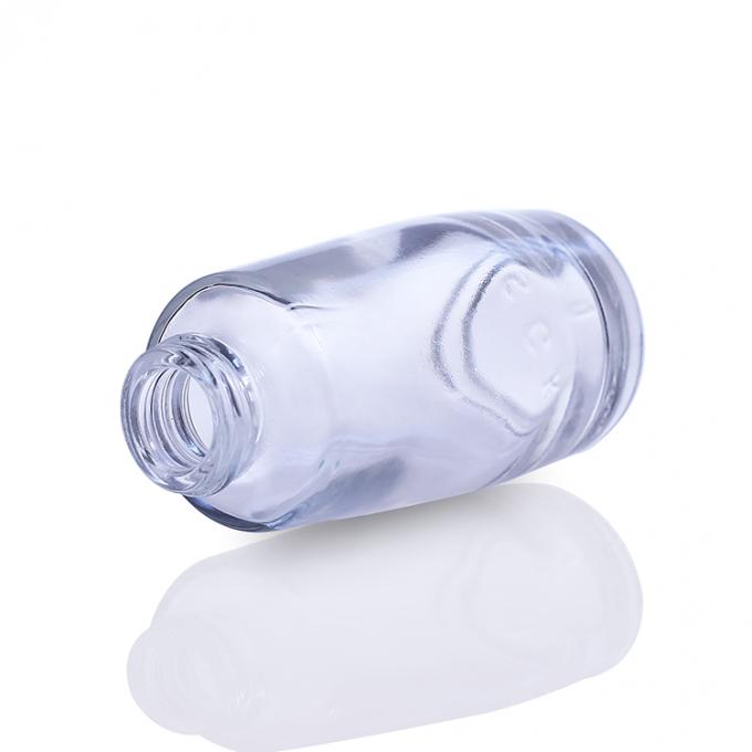 projete a garrafa cosmética de vidro da fundação 30ml com a bomba da forma para a composição líquida