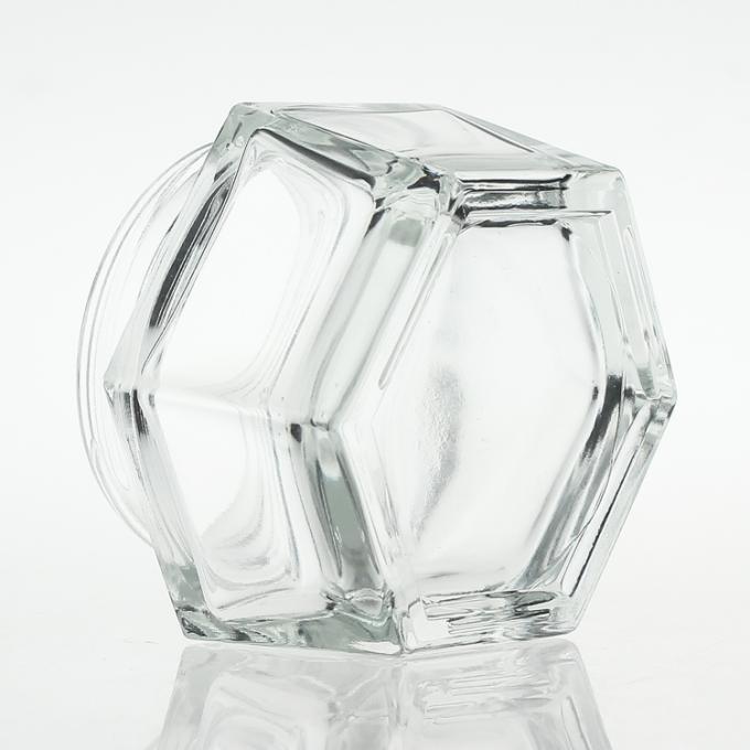 O skincare transparente do Manufactory range o frasco cosmético de vidro do frasco do creme 30g com tampão e tampa acrílicos