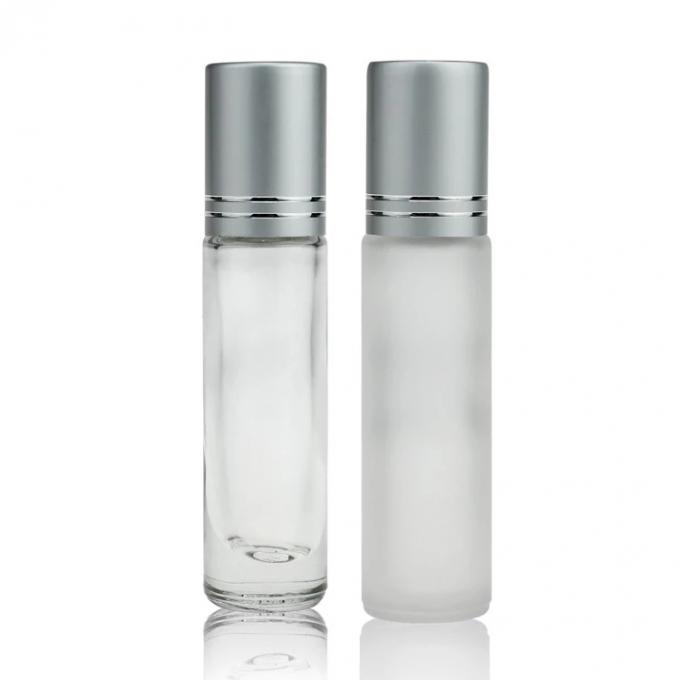 rolo claro de vidro geado da garrafa 10ml na garrafa da bola para o óleo com tampa de prata