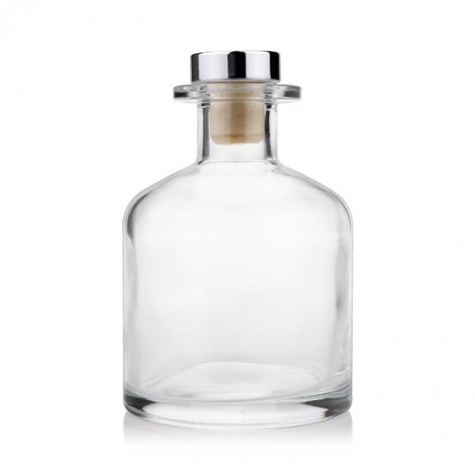 Projete cuidados pessoais vazios Cork Round 150ml 260ml do inclinação de Reed Diffuser Bottle Aroma Glass Clear Black do óleo do perfume