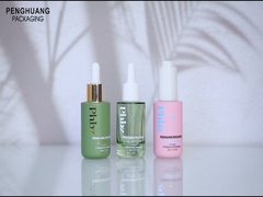 O conta-gotas extravagante de vidro impresso do soro 1oz engarrafa para o empacotamento cosmético