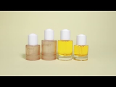 Garrafas de gotas de vidro transparente congelado com tampa de pipeta Embalagem para cuidados com a pele Contenedor de soro